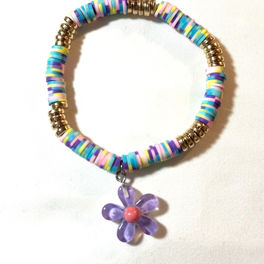 Handmade Colorful Bracelet with Flower Charm